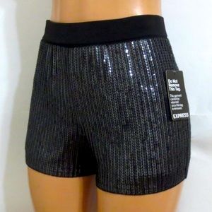 NWT Express XS Sequins Black Shorts